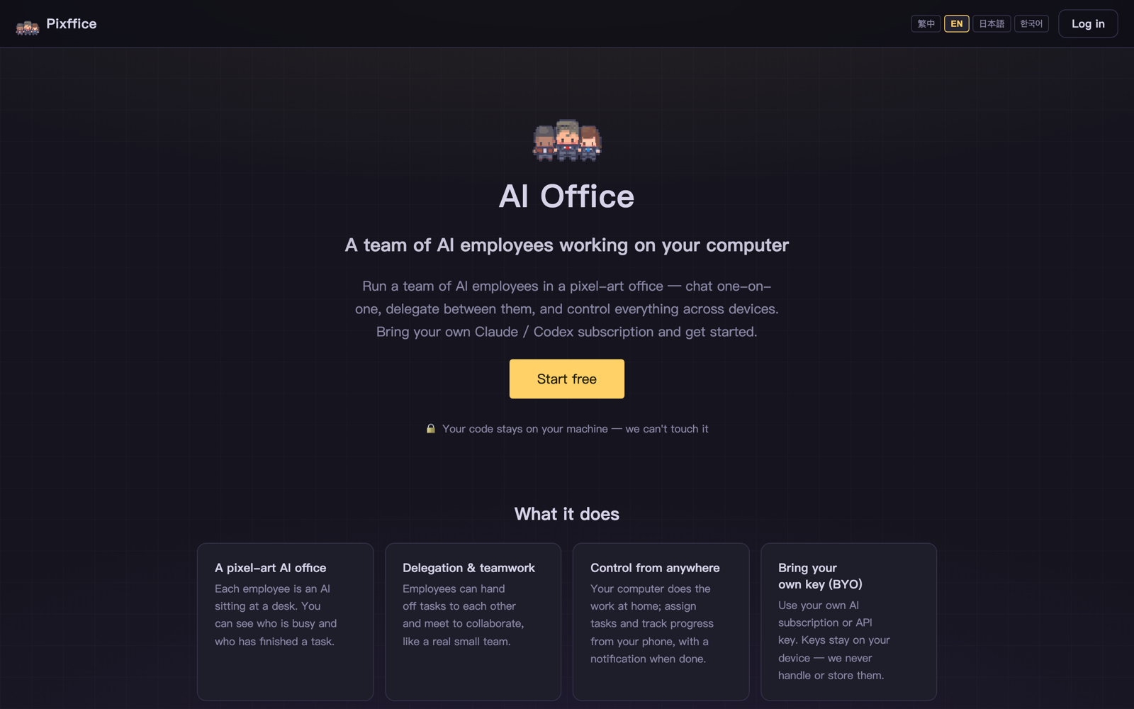 Pixffice：像素風 AI 員工辦公室，自建並上線的 AI 產品